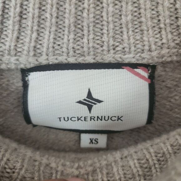 Tuckernuck Bexley Pullover Mock Sweater Mock Neck Dune Side Buttons Size XS - Picture 5 of 9